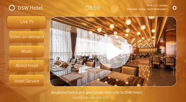 SOUKA hotel sistema de TV interativa (IPTV)
